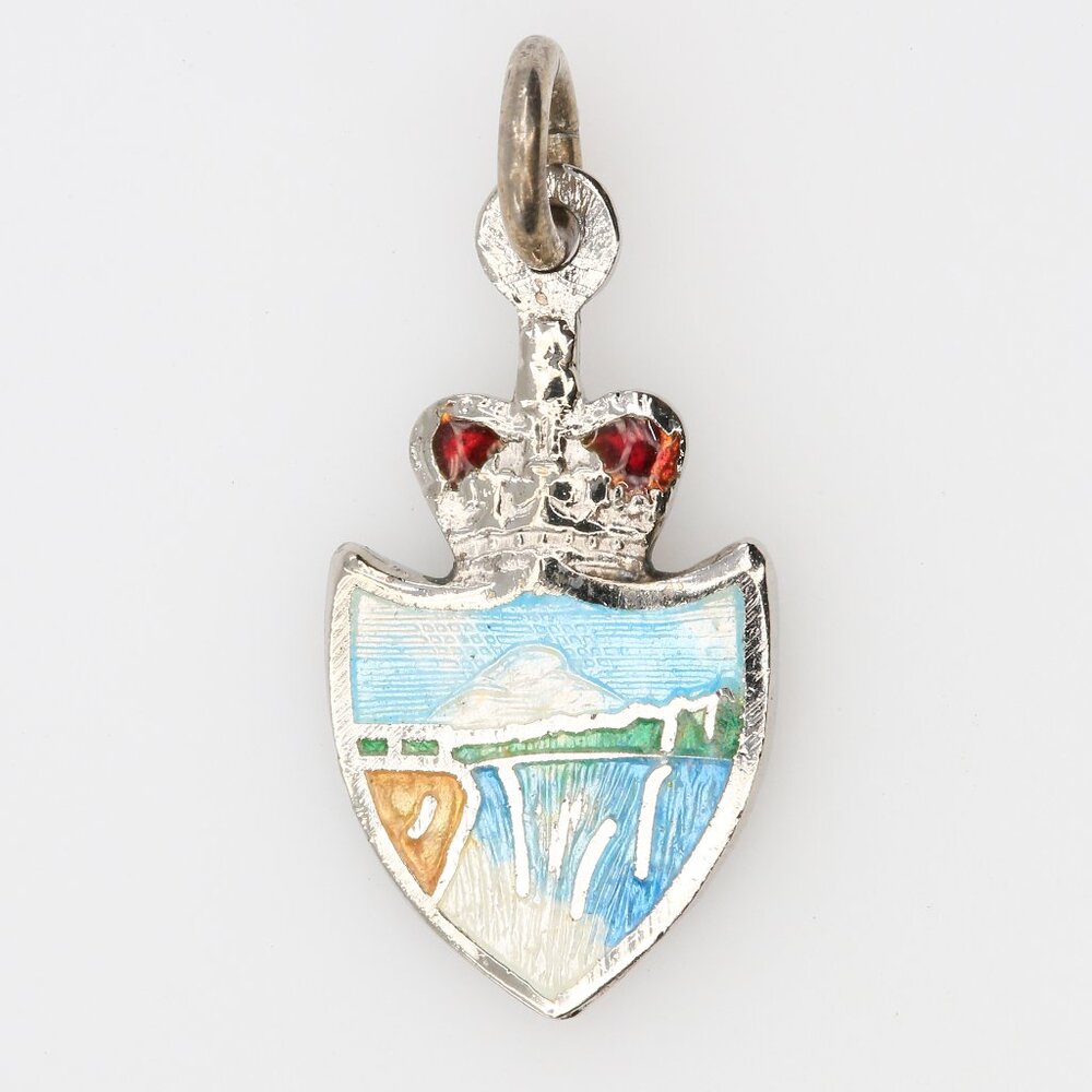 Vintage Niagara Falls Enamel Charm Sterling Silver BMCO Scenic Travel Souvenir